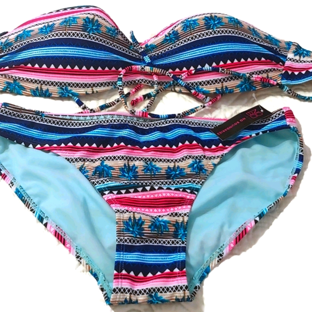 Tropical 2 piece Bikini Bathing Suit. Size Large.  11-13  NWT